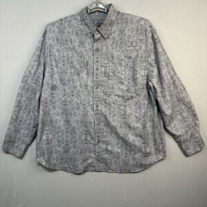 Reel Legends Mens Shirt‎ XXL Fish Scales Fishing Outdoors Vented Roll Up Sleeves